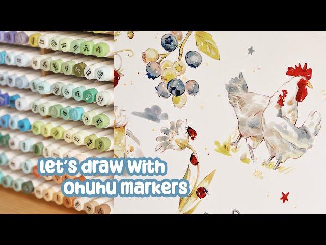 Testing Ohuhu Markers  320 Ohuhu Alcohol Marker Set