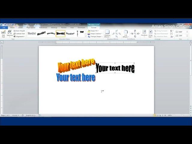 How to Use Old Microsoft Office WordArt in New Microsoft Office 2010 in Easy Way