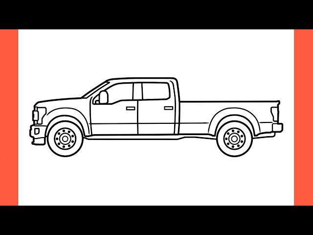 How to draw a FORD F-450 SUPER DUTY easy / drawing ford f450 pickup 2018 car