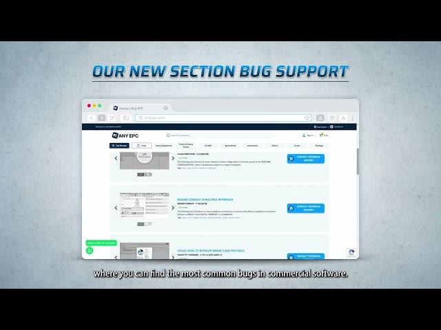 BUG SUPPORT | NEW SECTION ON ANY EPC
