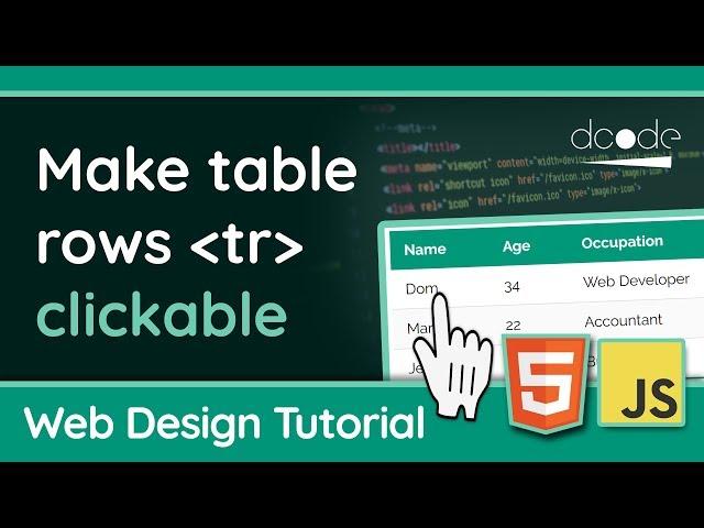 Make your table rows clickable (with a link) - Web Design Tutorial