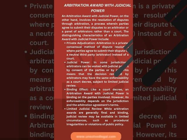 Court Decrees vs. Arbitration Awards with Judicial Power