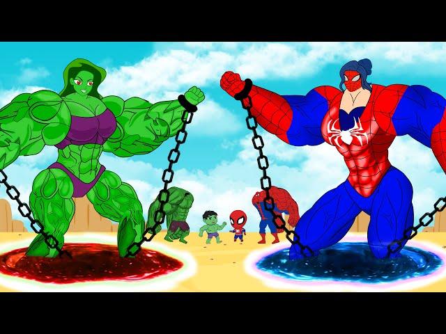 Evolution Of MUSCLE SHE HULK vs Evolution Of MUSCLE SPIDER GIRL : Returning From The Dead SECRET