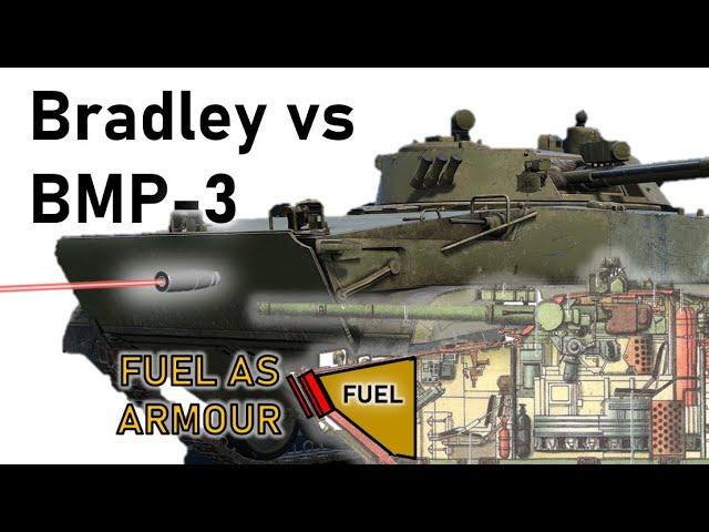 FUEL AS ARMOUR | Bradley vs BMP-3 | 25mm M791 APDS Armour Piercing Simulation