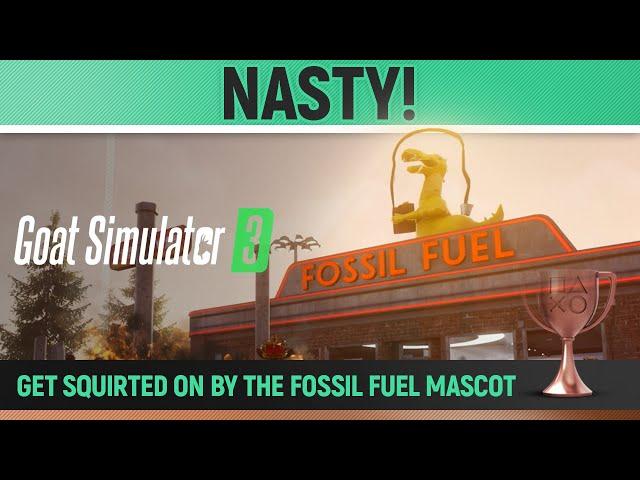 Goat Simulator 3 - Nasty!  Trophy / Achievement Guide (Get squirted on by the Fossil Fuel mascot)