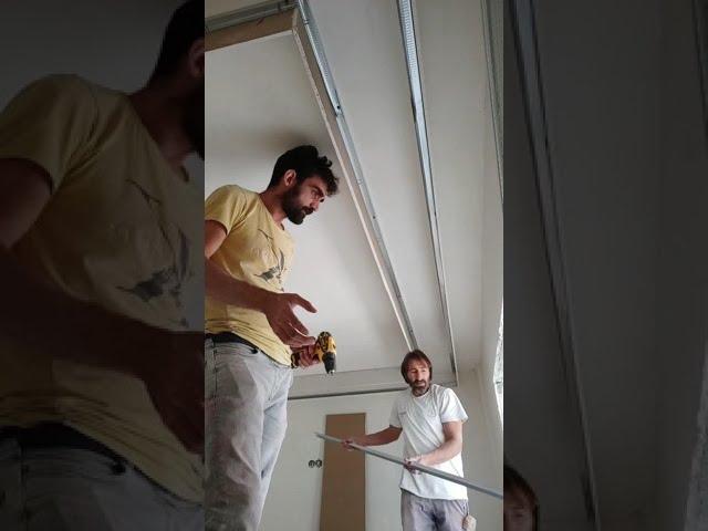 alçıpan gizli ışık nasıl yapılır (drywall Trockenbau cartongesso cloison sèche fitting labour work)