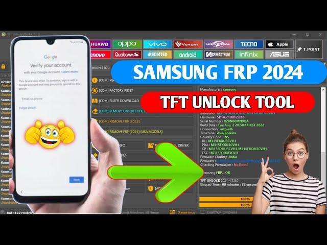 TFT UNLOCK TOOL FREE || SAMSUNG FRP UNLOCK 2024 || ALL SAMSUNG FRP UNLOCK FREE TOOL