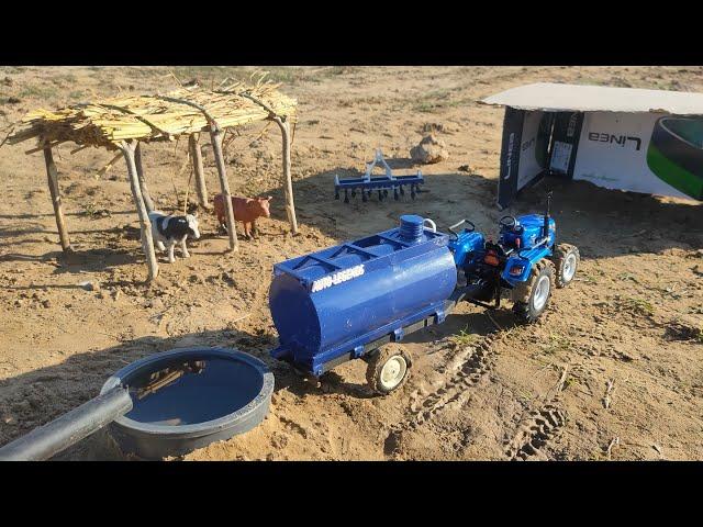 Diecast Tractor Water Tanker | Sonalika Tiger | Tractor Video | Miniature Animal Farm | Auto Legends