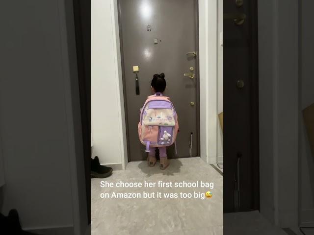 Her first school bag