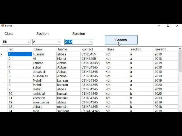 C# Search DataGridView by using ComboBox in C# Desktop App.