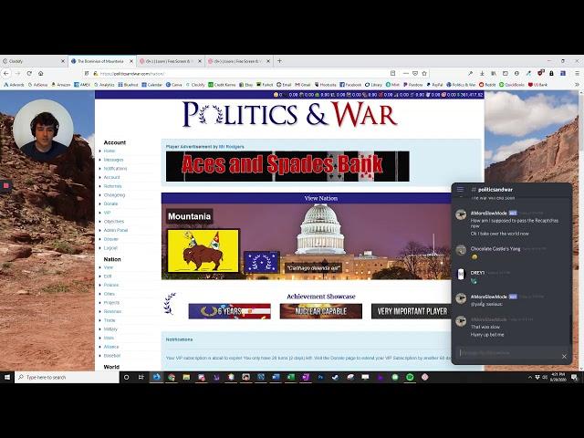 Integrating Discord into the Website - Politics and War