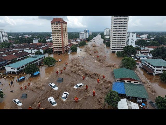 Today Indonesia sank 5 meters! Tsunami-like floods swept away houses in Bekasi