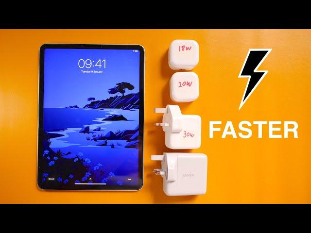 How to charge iPad Pro EVEN FASTER? 18W, 20W,30W