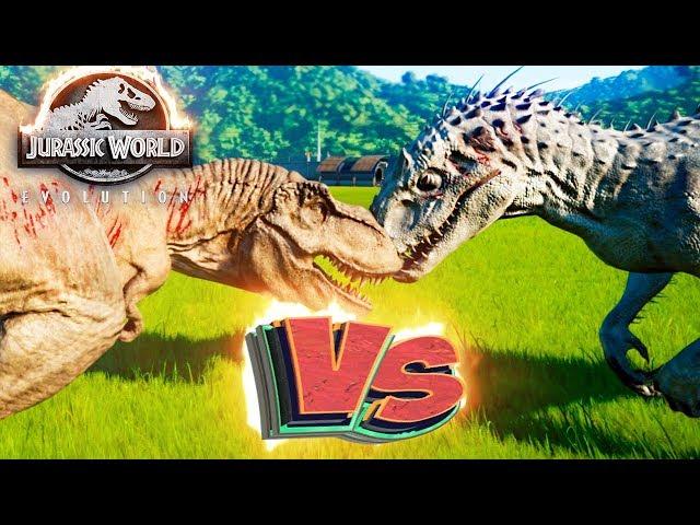 Ти-РЕКС VS ИНДОМИНУС РЕКС - Схватки Динозавров - Jurassic World EVOLUTION #1