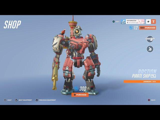 Overwatch 2:  Pirate Ship Bastion Skin‍️