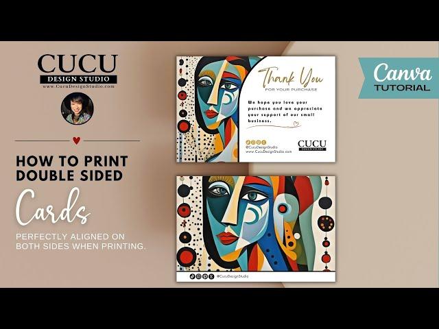 How to print double sided cards with no problems when printing | #canvatutorial #canva