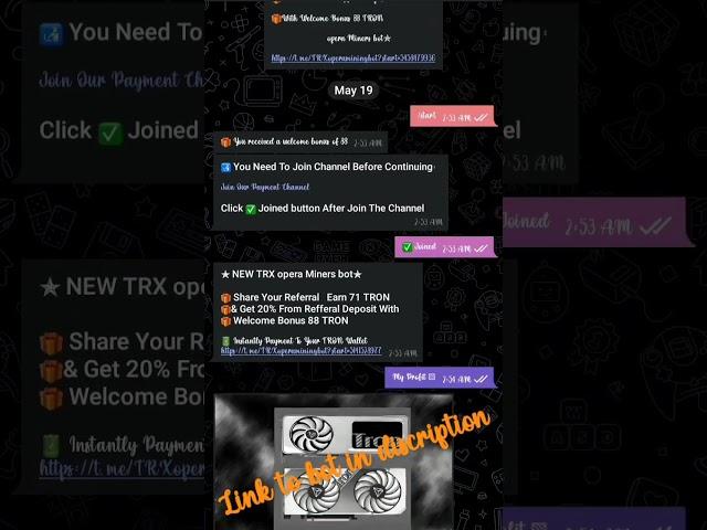  NEW TRX opera Miner 88 TRON Instantly TRON Wallet  https://t.me/TRXoperaminingbot?start=5141528977