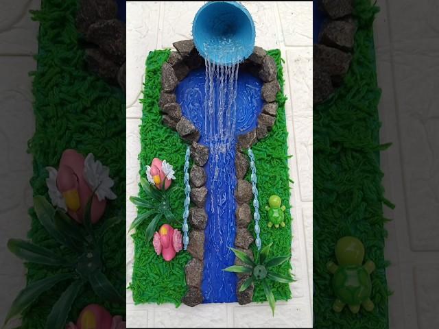 Artificial waterfalls showpiece making at home idea ️ #trending #waterfall #viralvideo