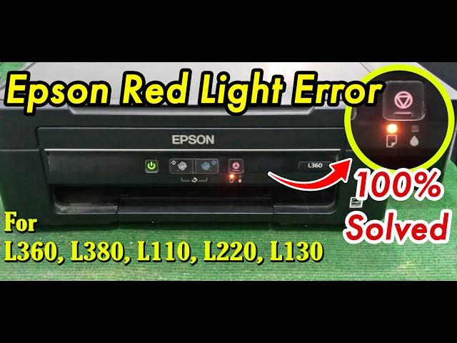 Epson L360 Red light blinking | Epson Printer Paper Jam error | Paper jamed and red light comes