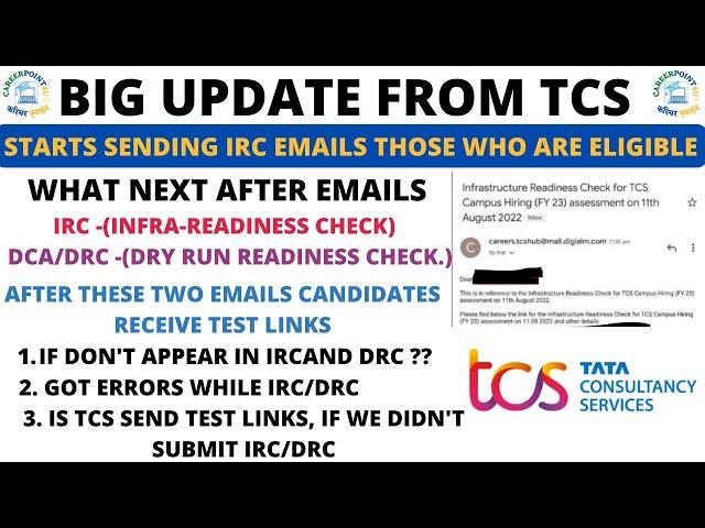 BIG UPDATE FROM TCS | WHAT IS IRC/DRC | HOW TO APPER IN IRC AND DRC | IS THIS MADATORY| MUST WATCH