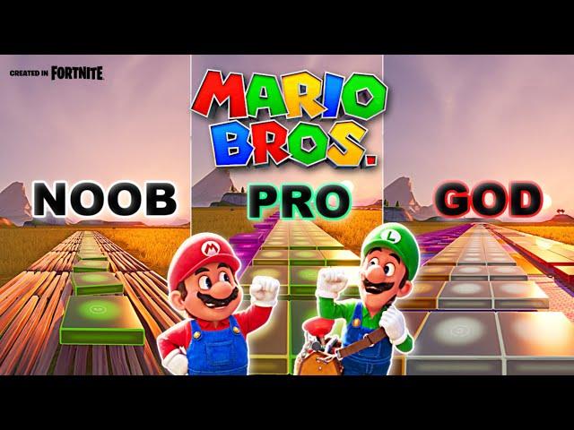 Super Mario Bros. Theme Song - Noob vs Pro vs God (Fortnite Music Blocks)