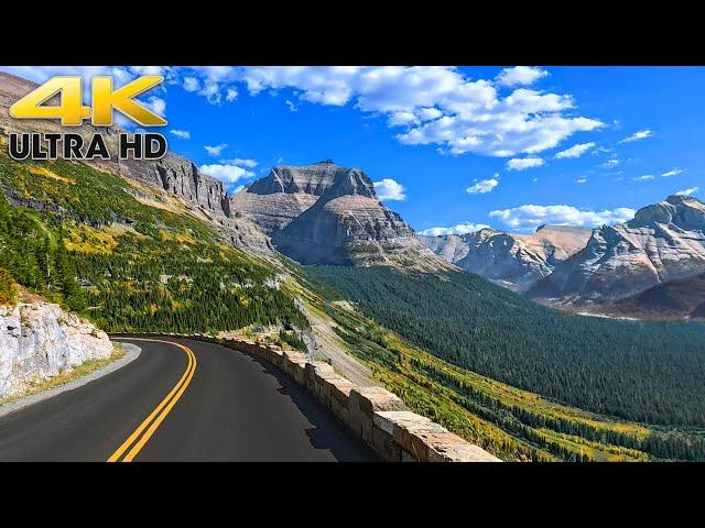 Going-to-the-Sun Road Fall Colors Scenic Drive Glacier National Park 4K