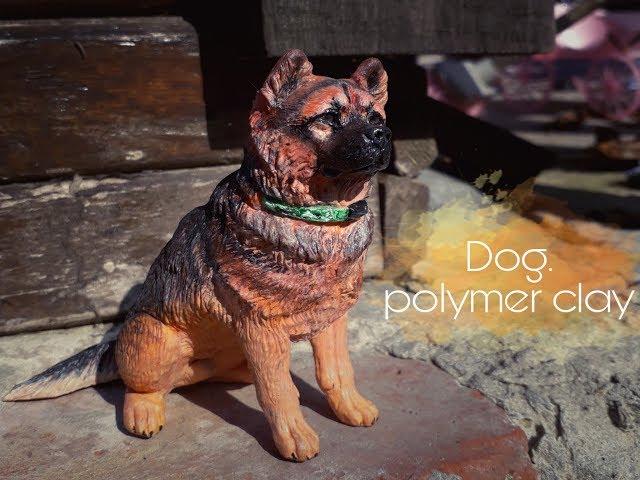 Собака. Полимерная глина.  Dog . Polymer clay