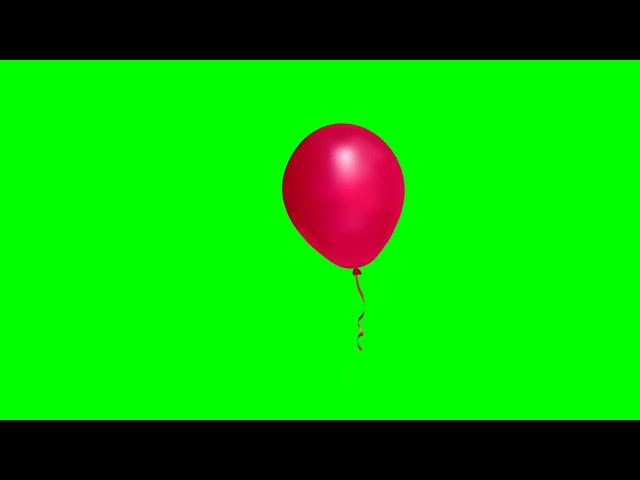 Balloon flying up Copyright free Green screen-Red