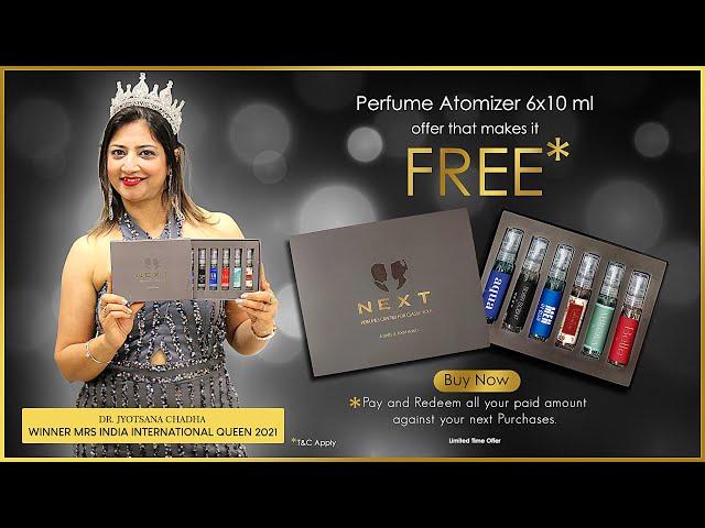 NEXT Luxury Perfume Atomizer Set | Mrs India International Queen 2021 - Dr. Jyotsana Chadha