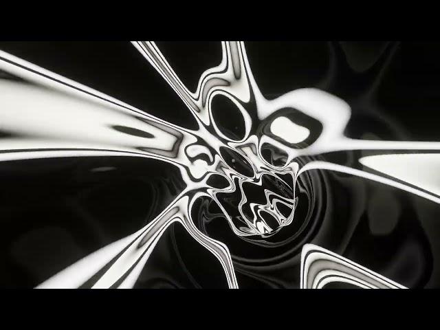 Abstract Background Video 4k VJ LOOP NEON Tunnel Wave Metallic Black White Screensaver Visual