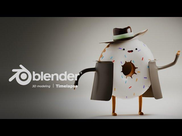 The Donut from Adventure Time - Blender 4.2 Character Time-Lapse Tutorial