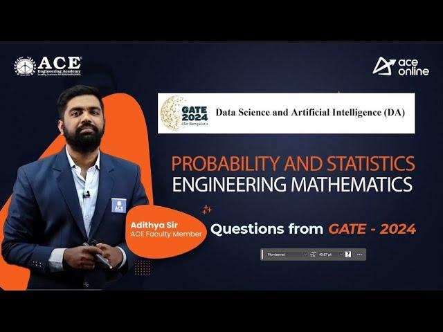 Probability and Statistics from GATE DA 2024 | Question from GATE 2024 | ACE Online