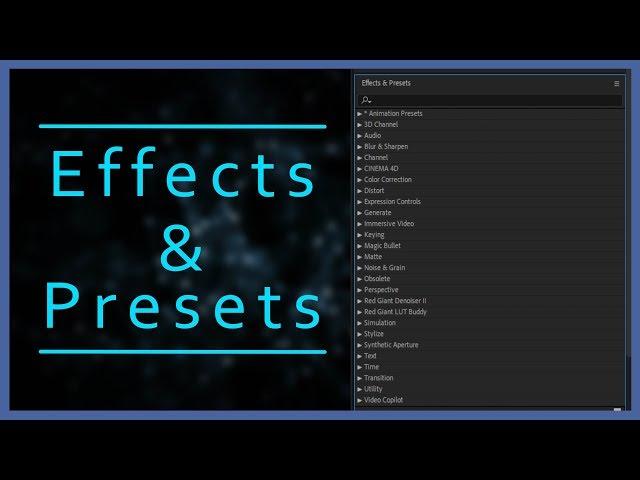 After Effects Tutorials for beginners Effects And Preset's