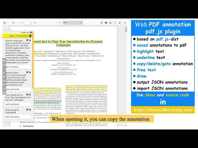 Create PDF annotation in PDF.js, Save PDF annotation,  (highlight/underline/freetext/draw)- pdf.js