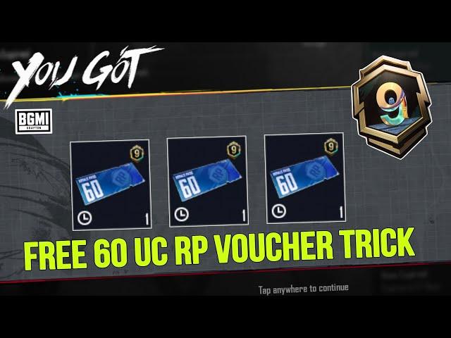 Free 60UC Rp Voucher | How To Get Free 60Uc Rp Voucher Trick In BGMI A9 Royale Pass | BGMI C7S19