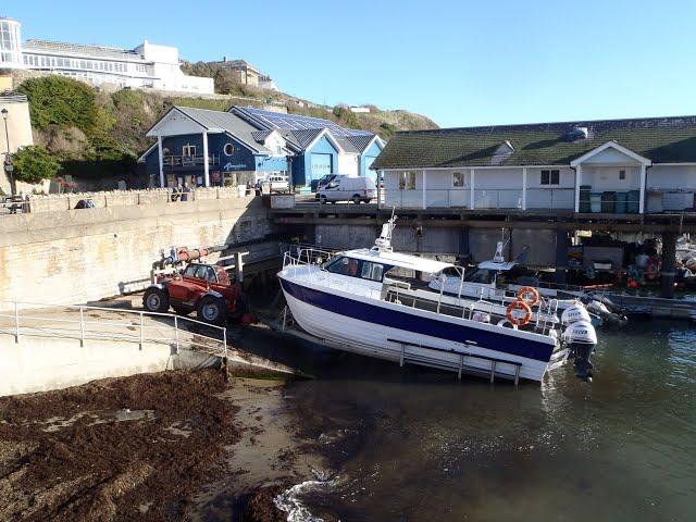 Tricky Boat Launch at Ventnor Haven Isle of Wight UK