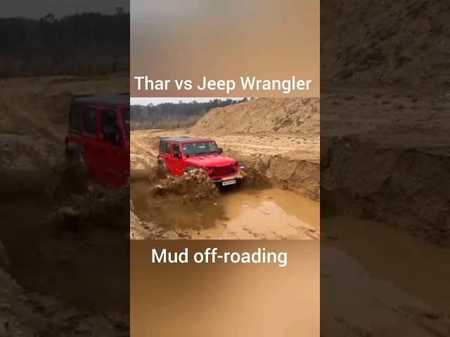 Thar vs Jeep Wrangler Rubicon off-roading test #shortsfeed #shortsvideo #trendingshorts #viral #car