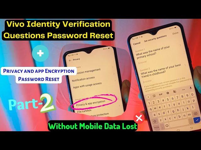 Vivo Identity Verification Questions Reset + vivo privacy and app encryption password reset in hindi