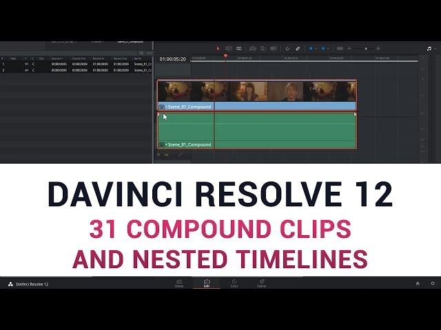 DaVinci Resolve 12 - 31 Compound Clips and Nested Timelines