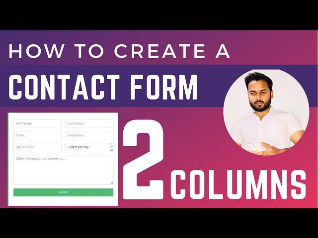 Create a Contact Form in WordPress - 2 Columns Drag and Drop Contact Form in WordPress