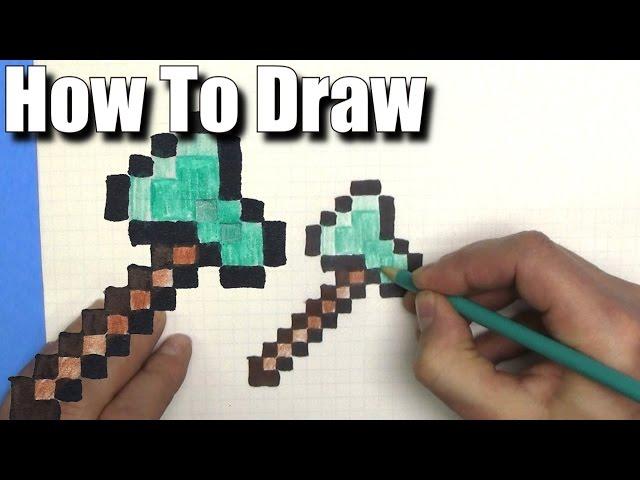 How To Draw a Minecraft Axe - EASY - Step By Step - Pixel Art