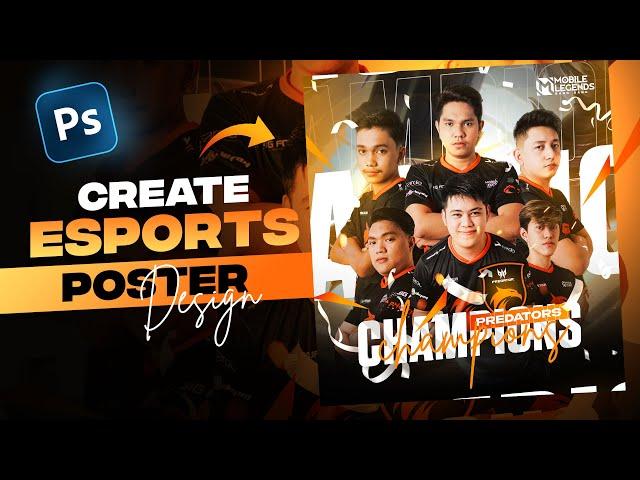 How To Create Proffesional Esports Poster Design In Photoshop Free Template |Full Tutorial Speed Art