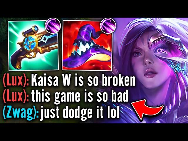 My Sniper Kai'sa build gave this Lux a mental breakdown (SHE WAS MALDING IN ALL-CHAT)