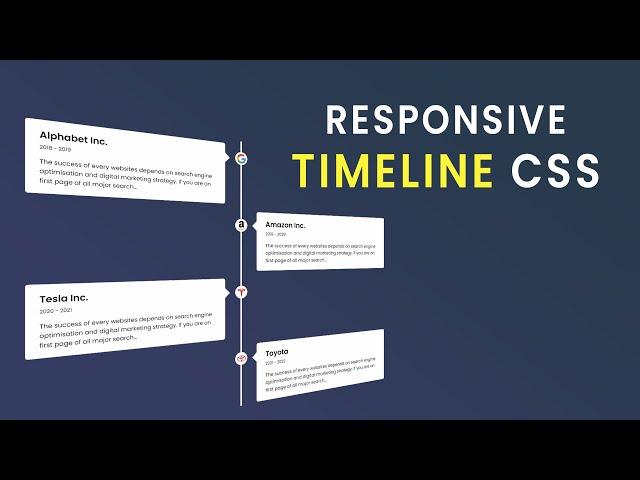 Create Timeline Design For Website Using HTML & CSS | Responsive Web Design