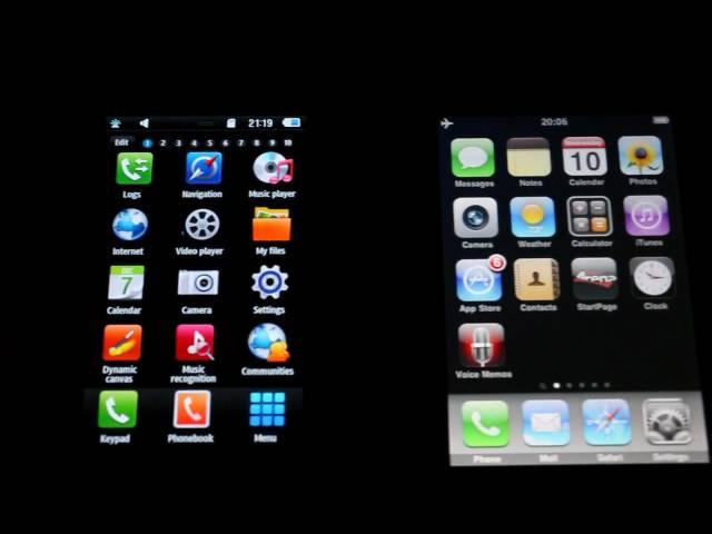 Samsung S8500 AMOLED display compared to iPhone 3G