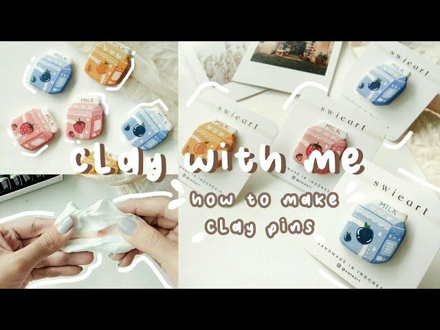 How I make clay pins with Air Dry Clay | Clay With Me 07 | Indonesia