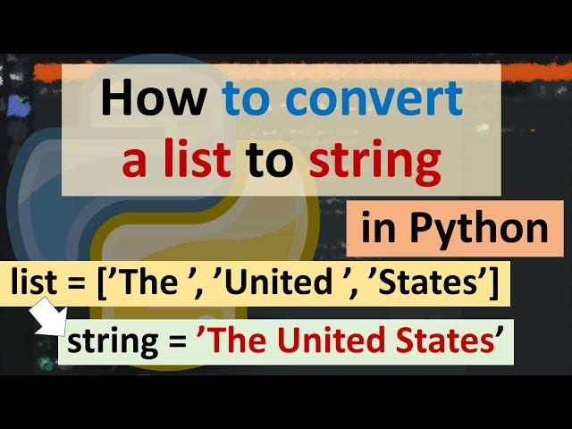 How to convert a list to string in Python