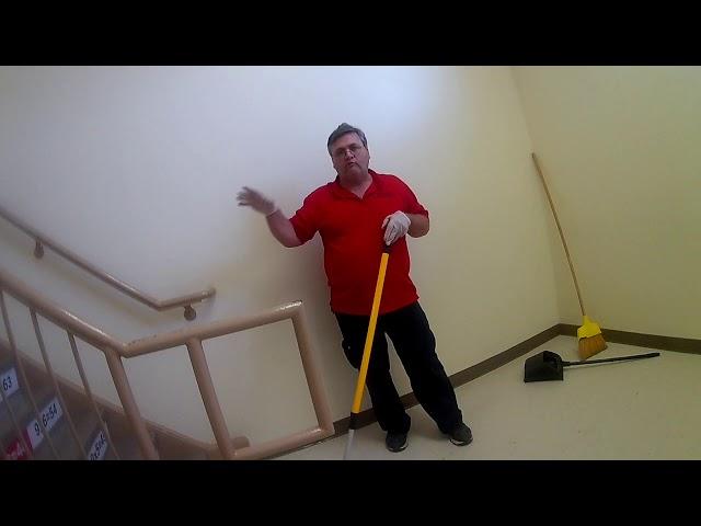 custodian training  cleaning stairwells