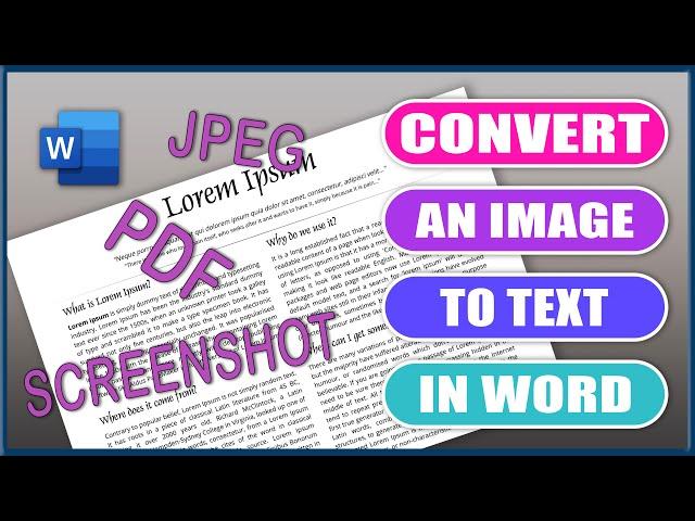 How to convert an IMAGE TO TEXT in word | Microsoft Word Tutorials