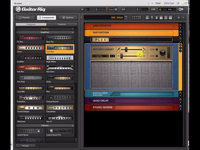 Как Создать настроить preset звук Каспаряна В Цой - Стук в виртуальном проц Guitar Rig Pro